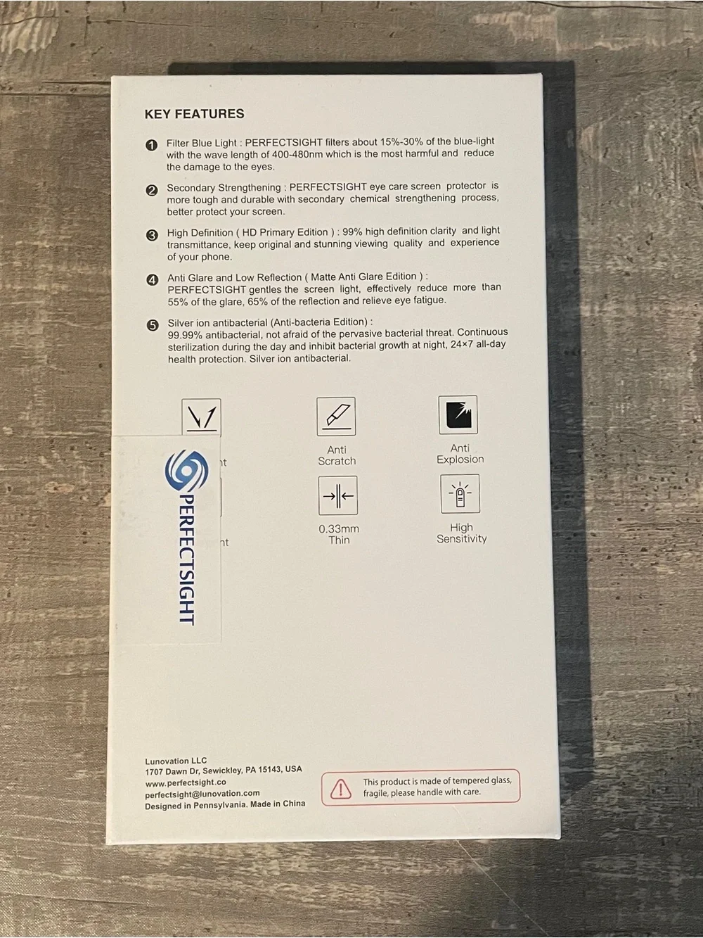 PerfectSight Anti Blue Light Tempered Glass Screen Protector Screen Size 6.1